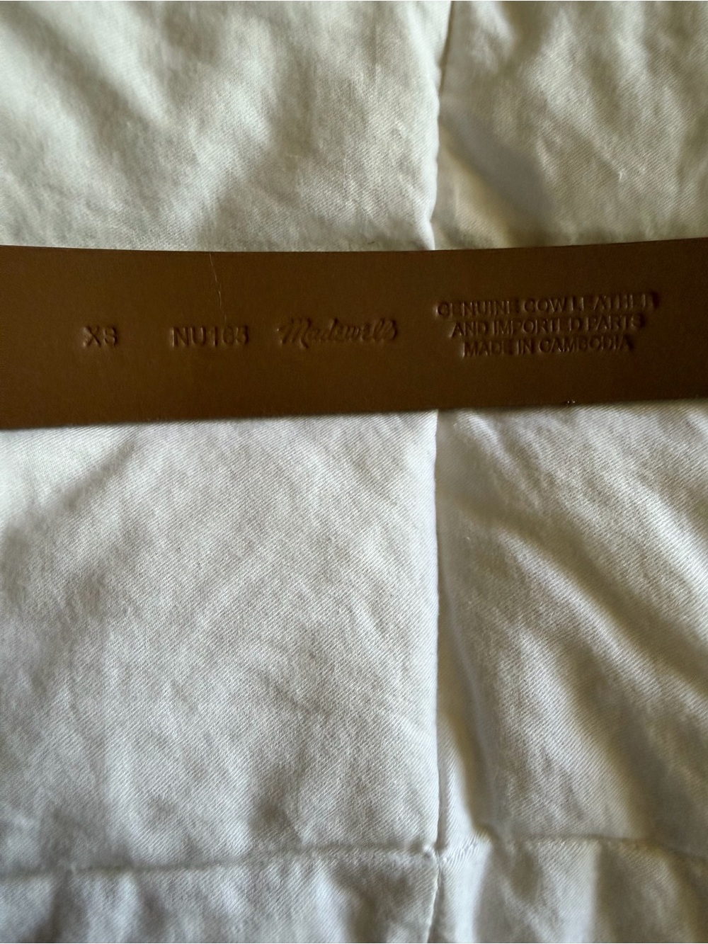 MADEWELL Brand New (with tags) Suede Belt in Aged Cognac Size XS - Picture 4 of 4